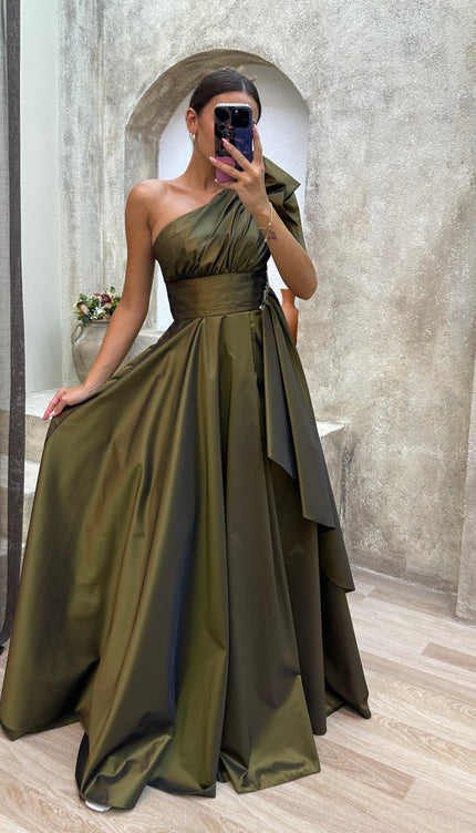Robe soirée kaki - Robe Addict
