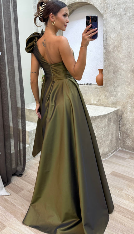 Robe soirée kaki - Robe Addict