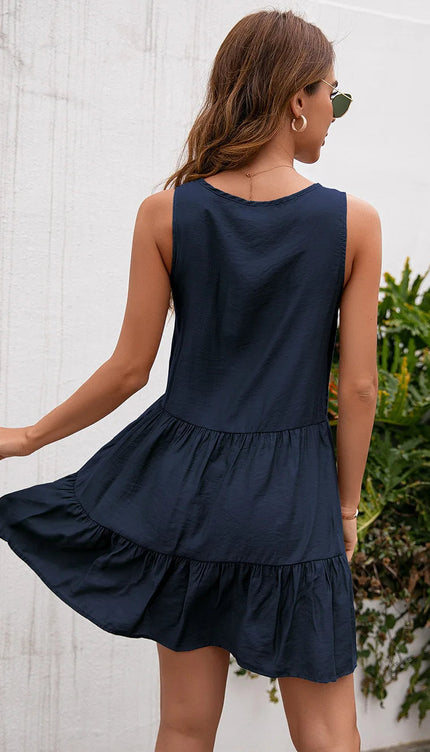 Robe trapeze bleu - Robe Addict