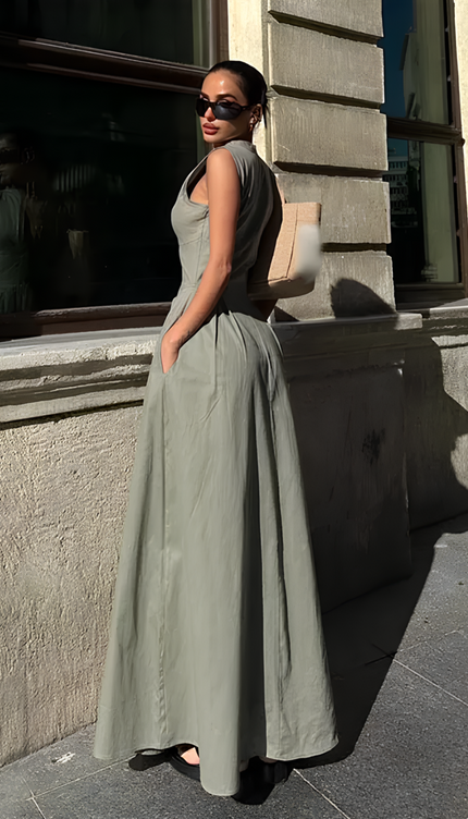 Robe trapeze sans manches - Robe Addict