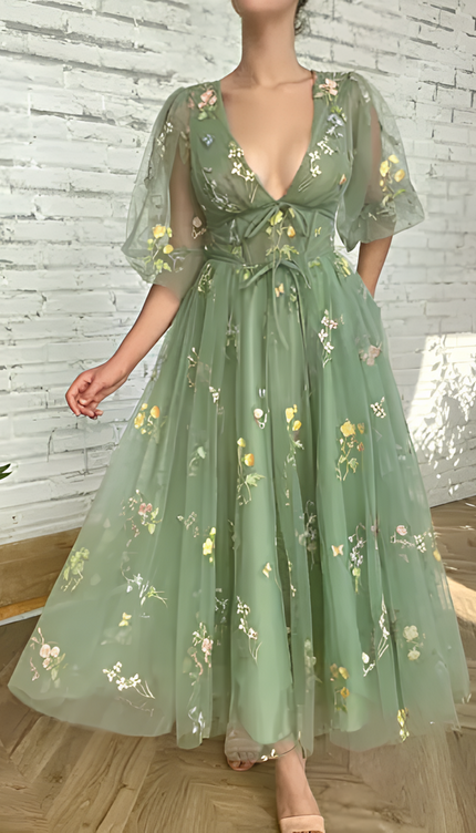 Robe tulle brodée - Robe Addict