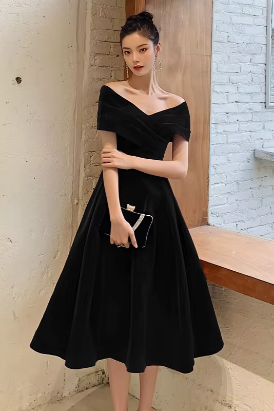 Robe velour col bateau - Robe Addict