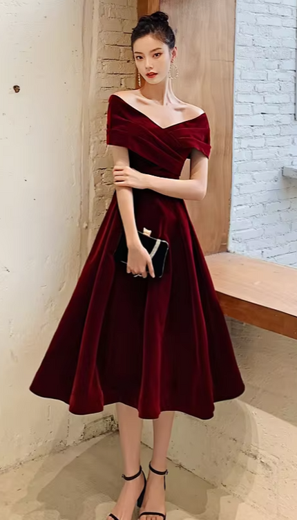 Robe velour col bateau - Robe Addict