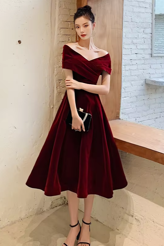 Robe velour col bateau - Robe Addict