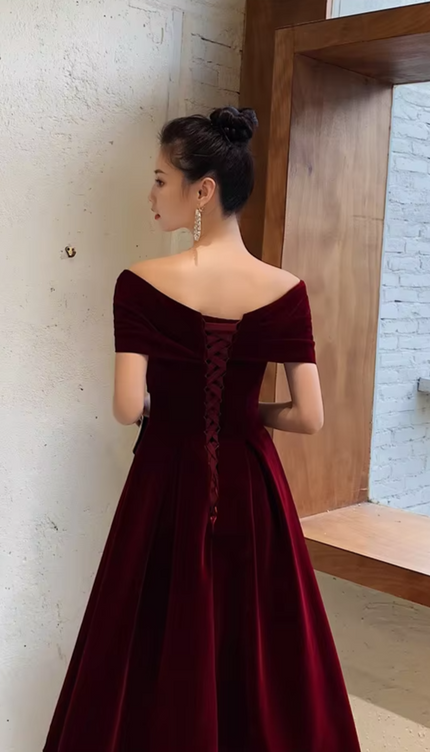Robe velour col bateau - Robe Addict