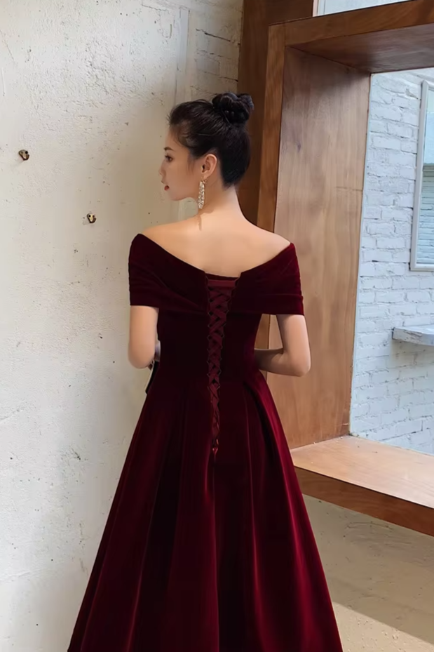 Robe velour col bateau - Robe Addict
