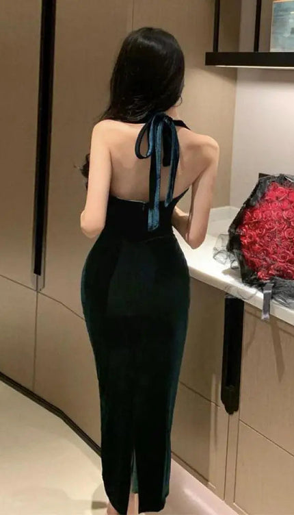 Robe velour dos nu - Robe Addict