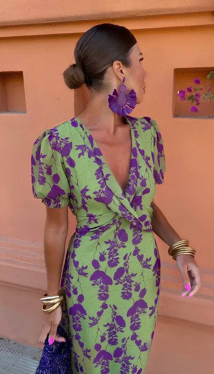 Robe verte et violette - Robe Addict