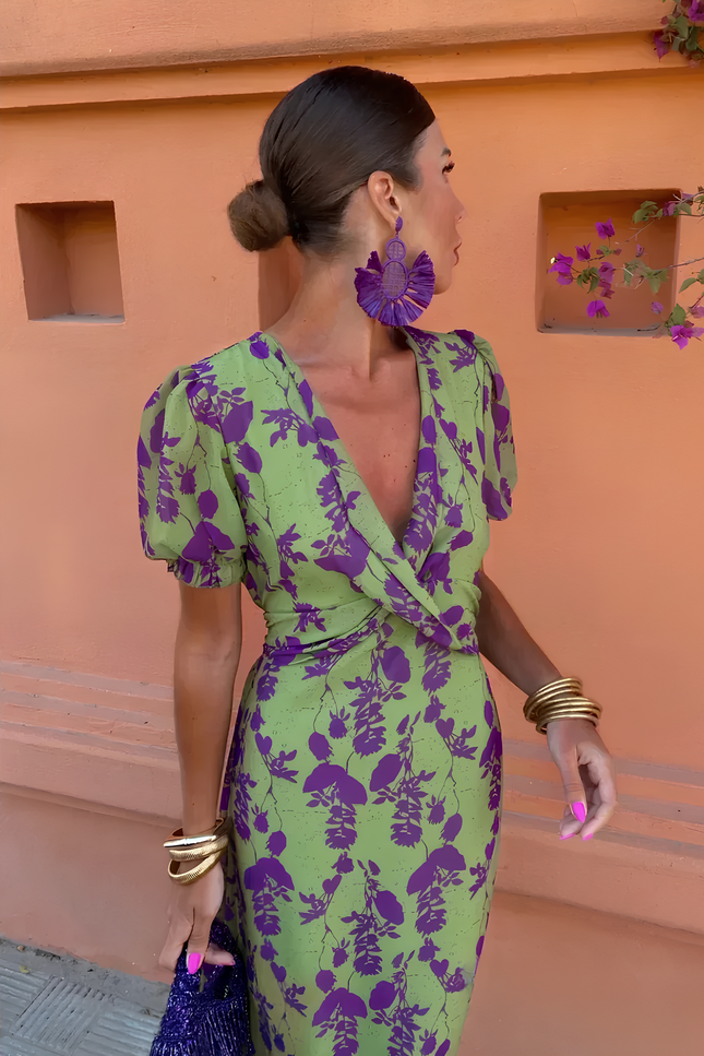 Robe verte et violette - Robe Addict