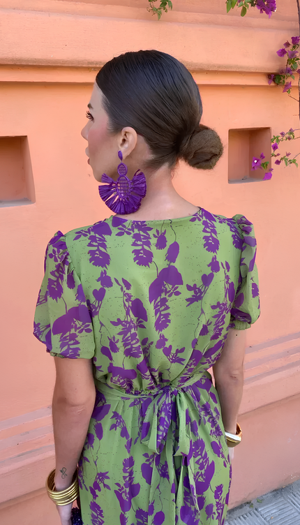 Robe verte et violette - Robe Addict