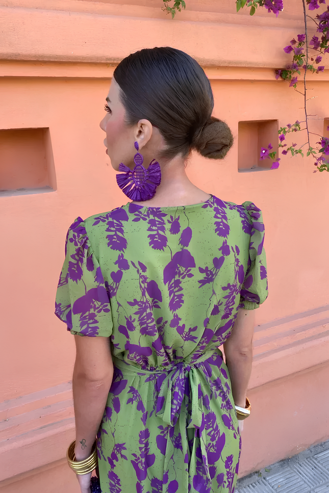Robe verte et violette - Robe Addict