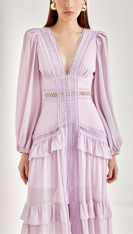 Robe violette longue - Robe Addict