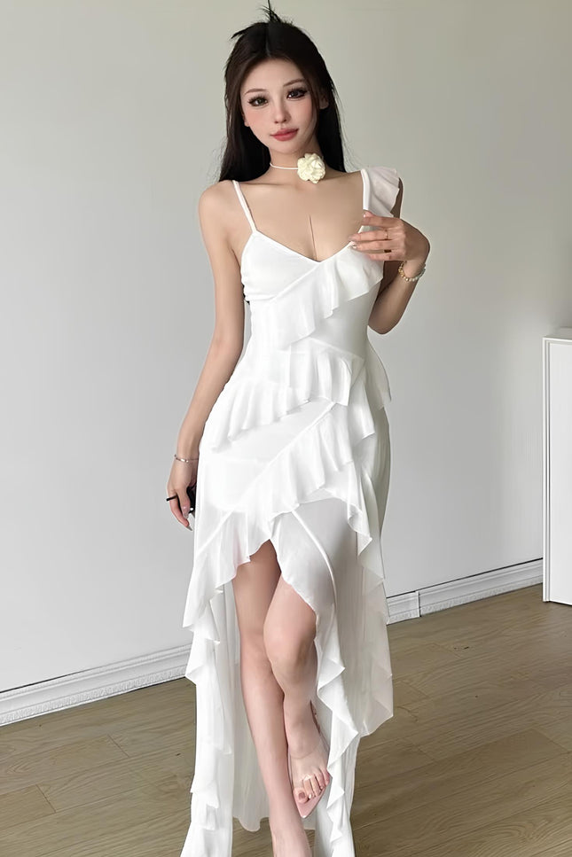 Robe volant blanche - Robe Addict