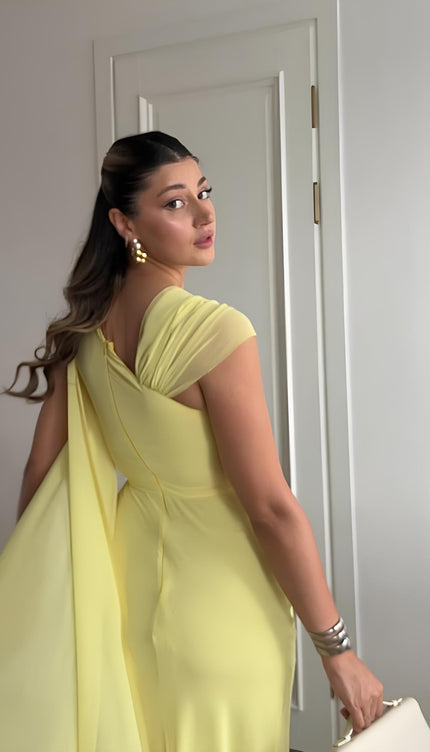 Robe ceremonie jaune - Robe Addict