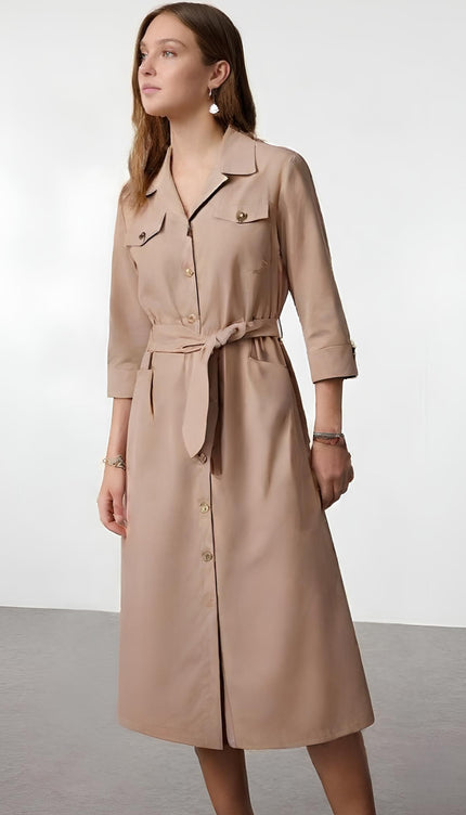 Robe longue saharienne - Robe Addict